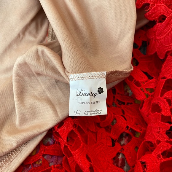 NWOT Red lace mini dress - Picture 6 of 7